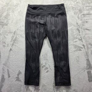 Lululemon Pants Womens 6 Black Reflective Crop Leggings Athletic Running Yoga